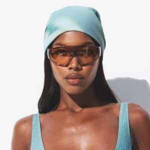 🔥NWT SKIMS Headscarf Cyan FK Ombré Print